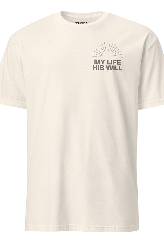 “Regular Christian graphic tee in natural– My Life His Will design – Zyora Apparel”