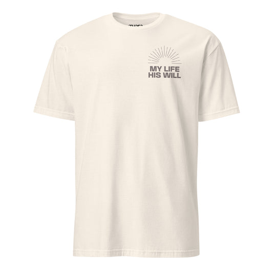 “Regular Christian graphic tee in natural– My Life His Will design – Zyora Apparel”
