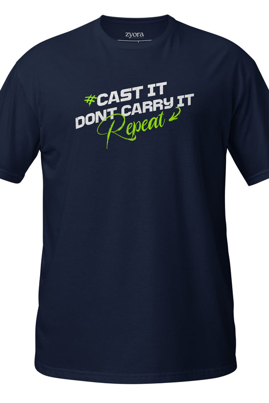 Cast It Don’t Carry It Christian t-shirt with 1 Peter 5:7 scripture design, unisex fit