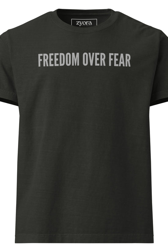 Freedom Over Fear - Unisex Washed Premium Oversized Tee