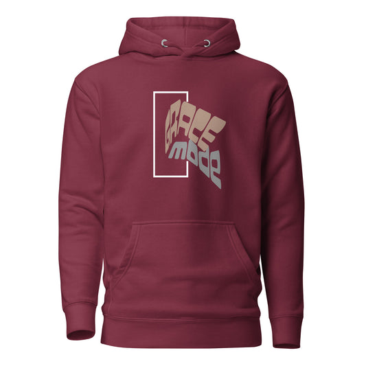 Unisex premium Christian hoodie with “Grace Mode” design – faith-based fashion and gift by Zyora Apparel.