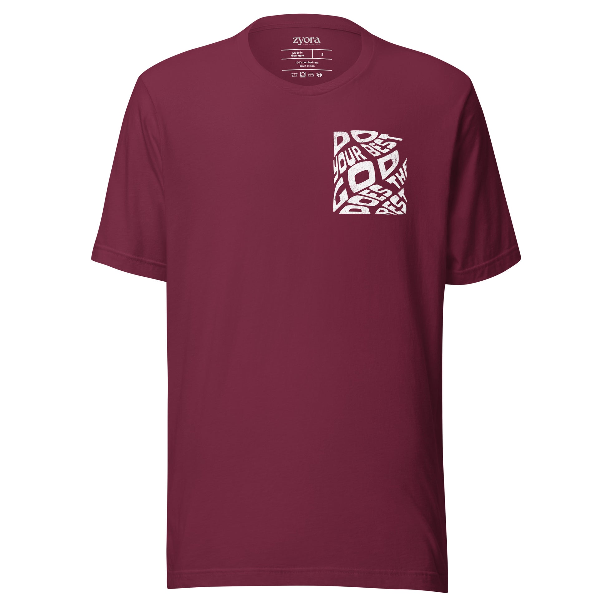 Unisex premium Christian tee with “Do Your Best God Does The Rest” design – faith-based fashion and gift by Zyora Apparel.